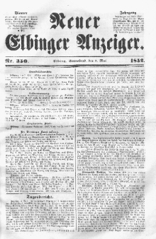 Neuer Elbinger Anzeiger, Nr. 350. Sonnabend, 8. Mai 1852