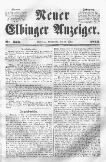Neuer Elbinger Anzeiger, Nr. 353. Mittwoch, 19. Mai 1852
