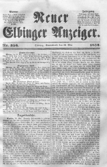 Neuer Elbinger Anzeiger, Nr. 356. Sonnabend, 29. Mai 1852
