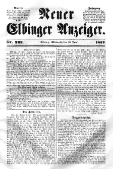 Neuer Elbinger Anzeiger, Nr. 363. Mittwoch, 23. Juni 1852