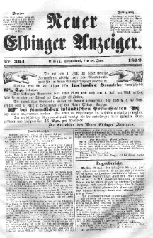 Neuer Elbinger Anzeiger, Nr. 364. Sonnabend, 26. Juni 1852