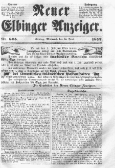 Neuer Elbinger Anzeiger, Nr. 365. Mittwoch, 30. Juni 1852