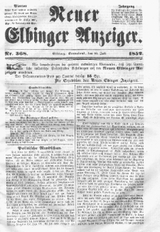 Neuer Elbinger Anzeiger, Nr. 368. Sonnabend, 10. Juli 1852