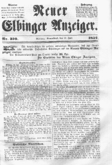 Neuer Elbinger Anzeiger, Nr. 370. Sonnabend, 17. Juli 1852