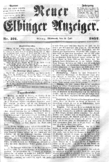 Neuer Elbinger Anzeiger, Nr. 371. Mittwoch, 21. Juli 1852