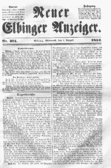 Neuer Elbinger Anzeiger, Nr. 375. Mittwoch, 4. August 1852