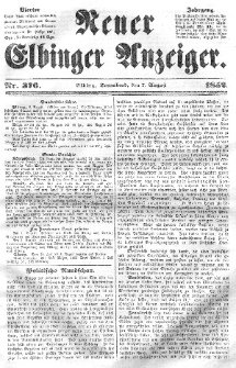 Neuer Elbinger Anzeiger, Nr. 376. Sonnabend, 7. August 1852