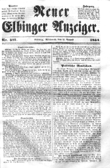 Neuer Elbinger Anzeiger, Nr. 377. Mittwoch, 11. August 1852