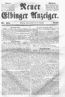 Neuer Elbinger Anzeiger, Nr. 378. Sonnabend, 14. August 1852