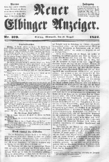 Neuer Elbinger Anzeiger, Nr. 379. Mittwoch, 18. August 1852