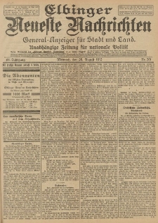 Elbinger Neueste Nachrichten, Nr. 201 Mittwoch 28 August 1912 64. Jahrgang