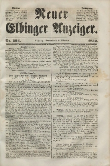 Neuer Elbinger Anzeiger, Nr. 395. Sonnabend, 9. Oktober 1852