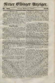 Neuer Elbinger Anzeiger, Nr. 396. Montag, 11. Oktober 1852