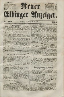Neuer Elbinger Anzeiger, Nr. 398. Sonnabend, 16. Oktober 1852