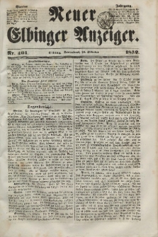 Neuer Elbinger Anzeiger, Nr. 401. Sonnabend, 23. Oktober 1852