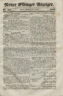 Neuer Elbinger Anzeiger, Nr. 402. Montag, 25. Oktober 1852