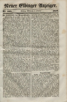 Neuer Elbinger Anzeiger, Nr. 403. Mittwoch, 27. Oktober 1852