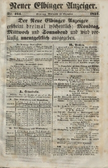 Neuer Elbinger Anzeiger, Nr. 424. Mittwoch, 15. Dezember 1852