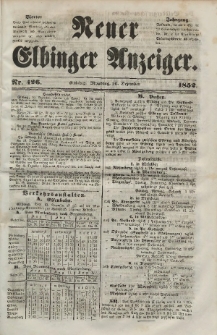 Neuer Elbinger Anzeiger, Nr. 426. Montag, 20. Dezember 1852