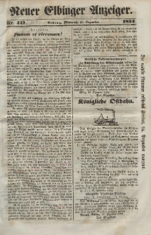 Neuer Elbinger Anzeiger, Nr. 427. Mittwoch, 22. Dezember 1852