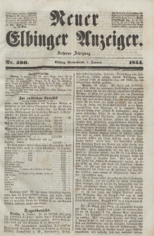 Neuer Elbinger Anzeiger, Nr. 590. Sonnabend, 7. Januar 1854