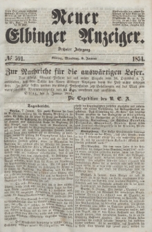 Neuer Elbinger Anzeiger, Nr. 591. Montag, 9. Januar 1854