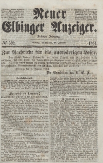 Neuer Elbinger Anzeiger, Nr. 592. Mittwoch, 11. Januar 1854