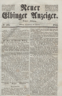 Neuer Elbinger Anzeiger, Nr. 593. Sonnabend, 14. Januar 1854