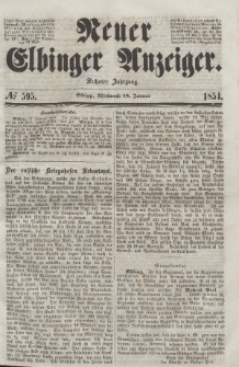 Neuer Elbinger Anzeiger, Nr. 595. Mittwoch, 18. Januar 1854