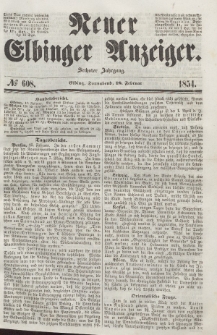Neuer Elbinger Anzeiger, Nr. 608. Sonnabend, 18. Februar 1854