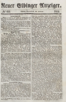 Neuer Elbinger Anzeiger, Nr. 611. Sonnabend, 25. Februar 1854