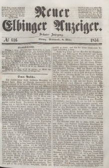 Neuer Elbinger Anzeiger, Nr. 616. Mittwoch, 8. März 1854