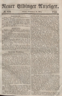 Neuer Elbinger Anzeiger, Nr. 620. Sonnabend, 18. März 1854