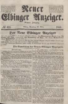 Neuer Elbinger Anzeiger, Nr. 621. Montag, 20. März 1854