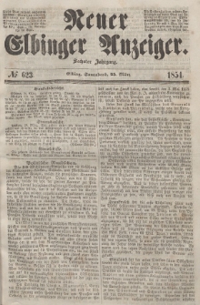 Neuer Elbinger Anzeiger, Nr. 623. Sonnabend, 25. März 1854