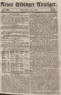 Neuer Elbinger Anzeiger, Nr. 628. Mittwoch, 5. April 1854