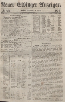 Neuer Elbinger Anzeiger, Nr. 633. Mittwoch, 19. April 1854