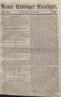 Neuer Elbinger Anzeiger, Nr. 634. Sonnabend, 22. April 1854