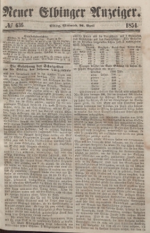 Neuer Elbinger Anzeiger, Nr. 636. Mittwoch, 26. April 1854