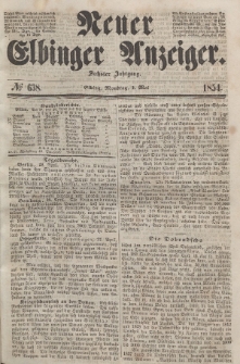 Neuer Elbinger Anzeiger, Nr. 638. Montag, 1. Mai 1854