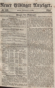Neuer Elbinger Anzeiger, Nr. 640. Sonnabend, 6. Mai 1854