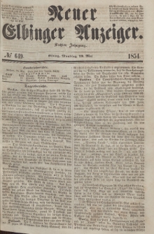 Neuer Elbinger Anzeiger, Nr. 649. Montag, 29. Mai 1854