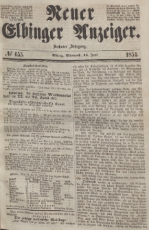 Neuer Elbinger Anzeiger, Nr. 655. Mittwoch, 14. Juni 1854
