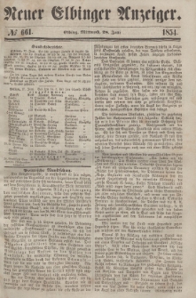 Neuer Elbinger Anzeiger, Nr. 661. Mittwoch, 28. Juni 1854