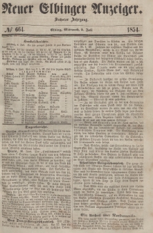 Neuer Elbinger Anzeiger, Nr. 664. Mittwoch, 5. Juli 1854