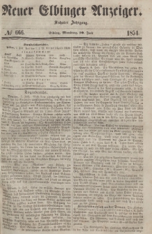 Neuer Elbinger Anzeiger, Nr. 666. Montag, 10. Juli 1854