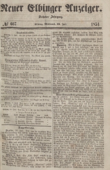 Neuer Elbinger Anzeiger, Nr. 667. Mittwoch, 12. Juli 1854