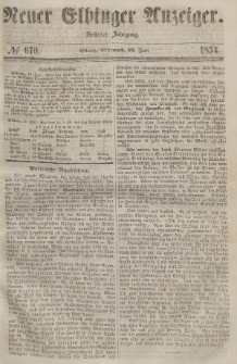 Neuer Elbinger Anzeiger, Nr. 670. Mittwoch, 19. Juli 1854