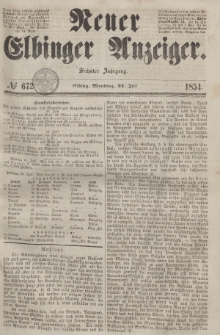 Neuer Elbinger Anzeiger, Nr. 672. Montag, 24. Juli 1854
