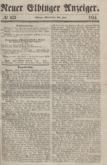Neuer Elbinger Anzeiger, Nr. 673. Mittwoch, 26. Juli 1854